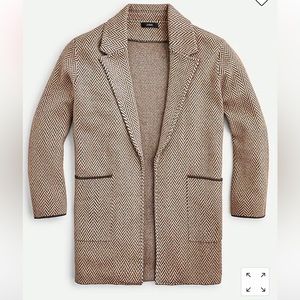 J.Crew Sophie Open Front Sweater Blazer in Chevron Brown - SIZE L (runs large)